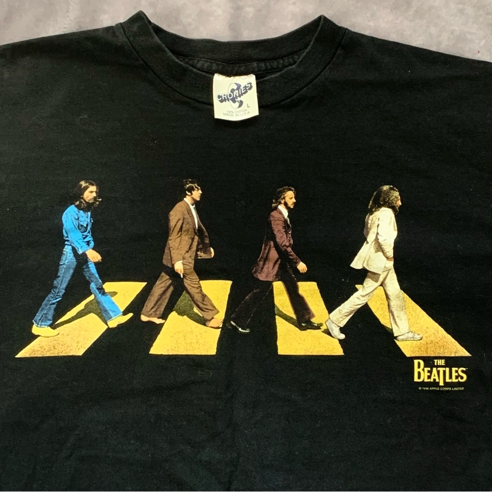 VTG The Beatles T-Shirt Abbey Road 90s  Large Cronies USA Made Cotton 1996